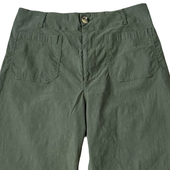 Anthropologie MAEVE The Colette Green Wide Leg Cropped Hi Rise Pants - Picture 3 of 10